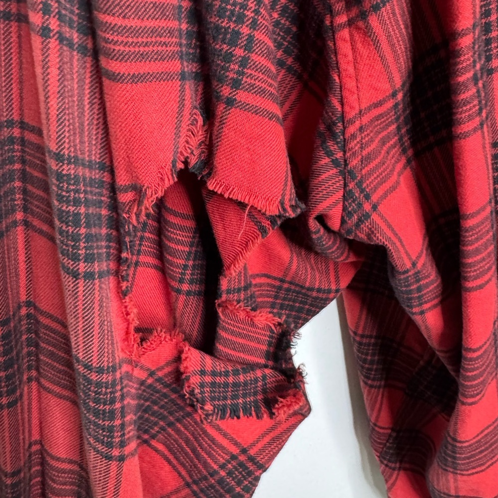 Balenciaga Faded Buffalo Check Flannel Red Black Pink Men’s Size 1/S - Picture 9 of 10